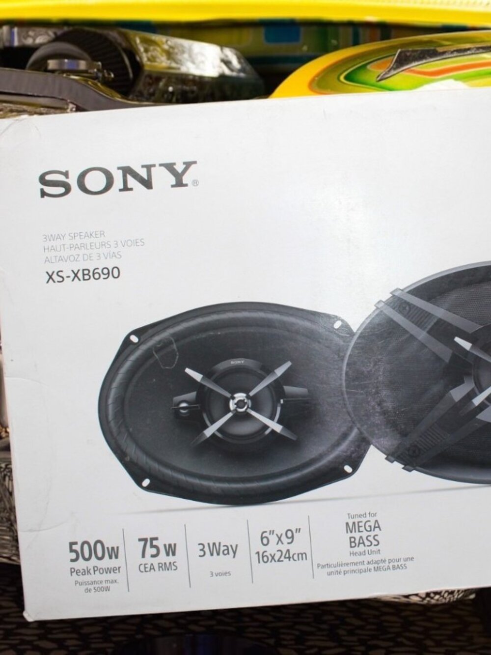 Genuine Sony  XS-XB690 Stereo 3-Way Coaxial Speaker Loudspeaker Set NOS